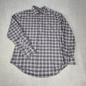 Joseph Abboud plaid long sleeve dress shirt Plaid Size XL 100% cotton business